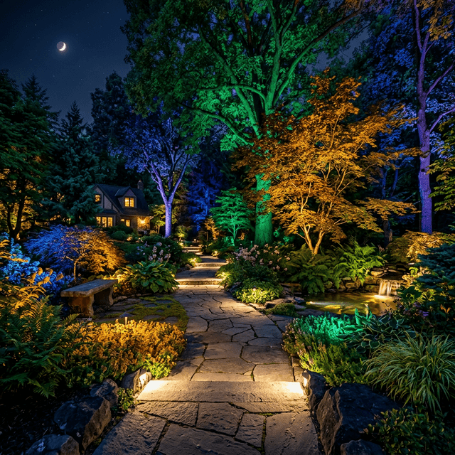 RGBW Landscape Lighting Installation