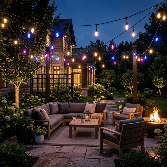 Permanent Patio & String Lights